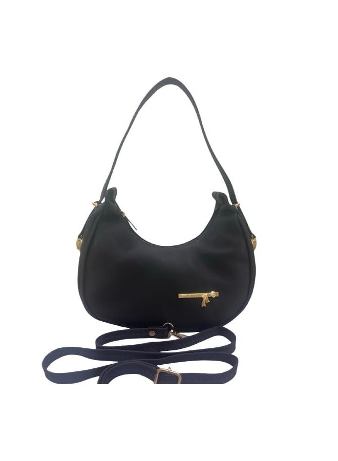 Daisy Rose Women's Black Shoulder Bag with Adjustable Strap | Stylish Sling & Handbag for Casual and Party Use - Image 1